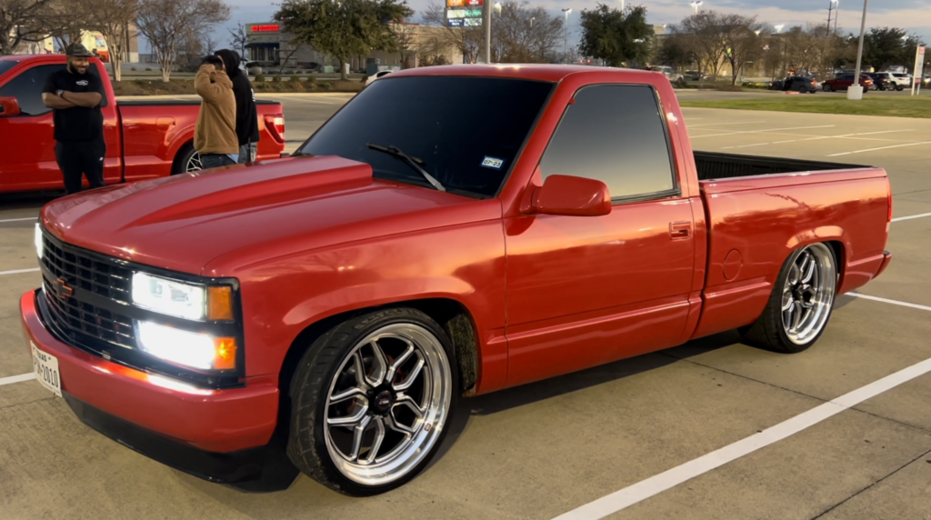 red obs truck headlights