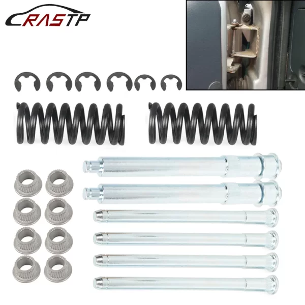 Front Door Hinge Roller Pin and Bushing Kit With Door Hinge Spring Replacement For Chevrolet GMC C1500 C2500 C3500 K1500 EM1061