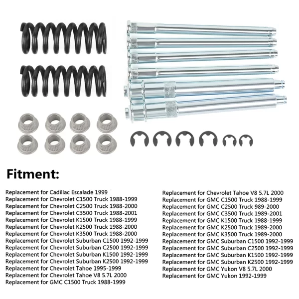 Front Door Hinge Roller Pin and Bushing Kit With Door Hinge Spring Replacement For Chevrolet GMC C1500 C2500 C3500 K1500 EM1061 - Image 5